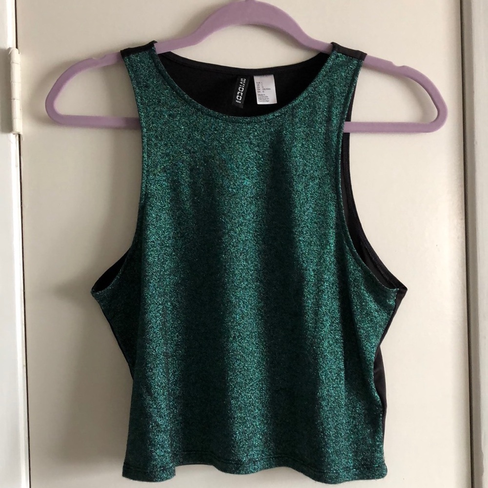 Shimmery green crop top